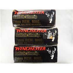3 BOXES WINCHESTER 7MM REM MAG 140GR BALLISTIC SILVERTIP