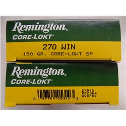 2 BOXES REMINGTON 270 WIN 150GR CORE LOKT SP