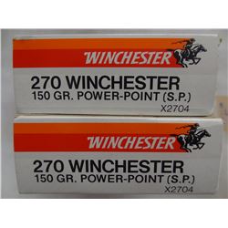 2 BOXES WINCHESTER 270 WIN 150GR SP