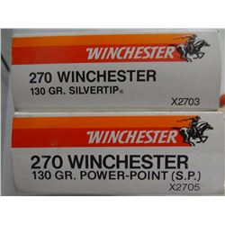 2 BOXES WINCHESTER 270 WIN 130GR SP