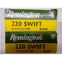 2 BOXES REMINGTON 220 SWIFT 50GR PTD SP