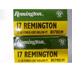 2 BOXES REMINGTON 17 REM 25GR HP