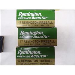 3 BOXES REMINGTON 17 REM 20GR ACCUTIP-V