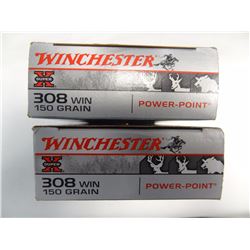 2 BOXES WINCHESTER 308 WIN 150GR PP