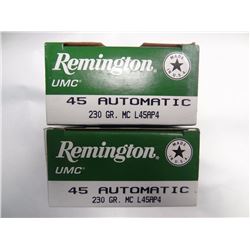 2 BOXES REMINGTON 45 AUTO 230GR FMJ