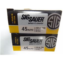 2 BOXES SIG SAUER 45 AUTO 230GR FMJ