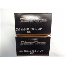 2 BOXES BLAZER BRASS 357 MAGNUM 158GR JHP