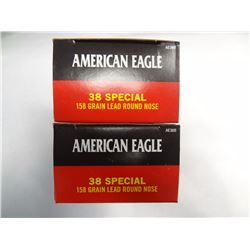 2 BOXES AMERICAN EAGLE 38 SPL 158GR LRN