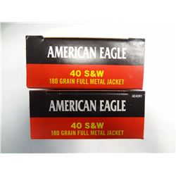 2 BOXES AMERICAN EAGLE 40 S& W 180GR FMJ