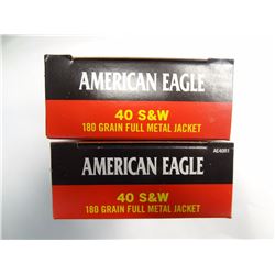 2 BOXES AMERICAN EAGLE 40 S& W 180GR FMJ