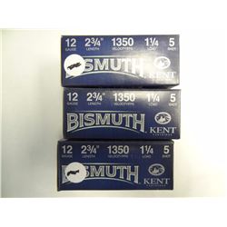 3 BOXES KENT BISMUTH 12GA 2 3/4"1  LOAD, 5 SHOT