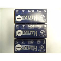 3 BOXES KENT BISMUTH 12GA 3" 1 3/8 LOAD, 5 SHOT