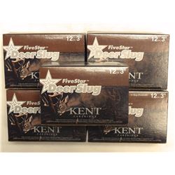 5 BOXES KENT FIVE STAR DEER SLUG 12GA 3"