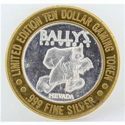 Bally's Las Vegas $10 Casino Gaming Token .999 Fine Silver Limited Edition