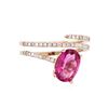Image 2 : 14KT Rose Gold 1.12ct Pink Tourmaline and Diamond Ring