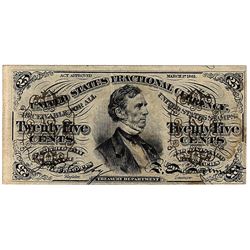 March 3, 1863 25 Cent Fractional Third Issue Currency