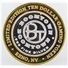 Image 1 : Boomtown Reno, NV $10 Casino Gaming Token .999 Fine Silver Limited Edition