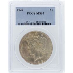 1922 PCGS MS63 Peace Silver Dollar