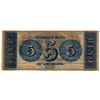 Image 2 : 1800's $5 Citizens Bank of Louisiana New Orleans Obsolete Currency Note