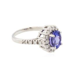 14KT White Gold 2.52ct Tanzanite and Diamond Ring