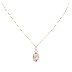 14KT Rose Gold 1.24ctw Diamond Pendant With Chain