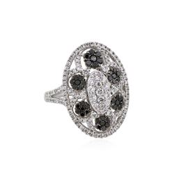 14KT White Gold 1.24ctw Black and White Diamond Ring