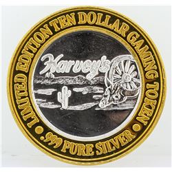 Harvey's Lake Tahoe $10 Casino Gaming Token .999 Fine Silver Limited Edition