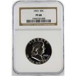 1963 Proof 50C Franklin Half Dollar Coin PCGS Graded PF68
