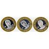 Image 1 : Lot of (3) Riverside Resort Laughlin $10 Casino Gaming Token .999 Fine Silver Li
