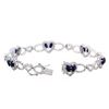 Image 3 : 18KT White Gold 4.53ctw Sapphire and Diamond Bracelet