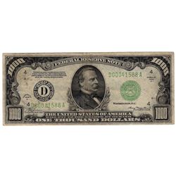 1934A $1000 Cleveland FRN One Thousand Dollar Bill
