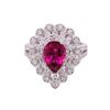 Image 1 : 14KT White Gold 1.64ct Pink Tourmaline and Diamond Ring