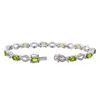 Image 3 : 14KT White Gold 5.48ctw Peridot and Diamond Bracelet