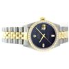 Image 2 : Mens Rolex Two Tone Onyx and Diamond Datejust Wristwatch