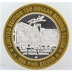 Rio Suite Hotel Las Vegas $10 Casino Gaming Token .999 Fine Silver Limited Editi