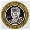 Image 2 : Riverside Resort Laughlin $10 Casino Gaming Token .999 Fine Silver Limited Editi