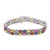 Image 1 : 14KT White Gold 27.00ctw Multi Color Sapphire Bracelet