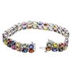 Image 3 : 14KT White Gold 27.00ctw Multi Color Sapphire Bracelet