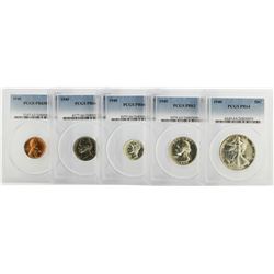 Rare 1940 PCGS Graded (5) Coin Proof Set