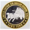 Image 2 : Sam's Town Las Vegas $10 Casino Gaming Token .999 Fine Silver Limited Edition
