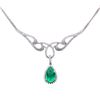 Image 2 : 14KT White Gold 4.06ct Emerald and Diamond Necklace