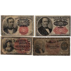 Assorted Fourth and Fifth Issue 10 & 25 Cent Fractional Currency Notes
