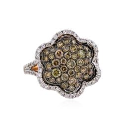 14KT Rose Gold 1.69ctw Brown and White Diamond Ring