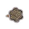 Image 1 : 14KT Rose Gold 1.69ctw Brown and White Diamond Ring