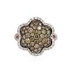 Image 2 : 14KT Rose Gold 1.69ctw Brown and White Diamond Ring