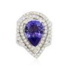 Image 2 : 18KT White Gold 6.53ct Tanzanite and Diamond Ring