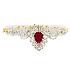 14KT Yellow Gold 5.19ct Ruby and Diamond Bracelet