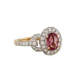 18KT Rose Gold 1.28ct Spinel and Diamond Ring