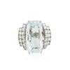 Image 2 : 14KT White Gold GIA Certified 15.62ct Aquamarine and Diamond Ring