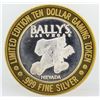 Image 1 : Bally's Las Vegas $10 Casino Gaming Token .999 Fine Silver Limited Edition